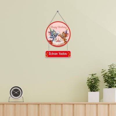 Personalized Tom & Jerry Birthday Wooden Wall Hanging